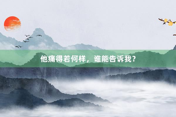 他痛得若何样，谁能告诉我？